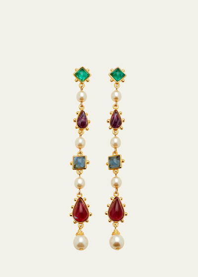 Shop Ben-amun Byzantine Linear Earrings In Multi