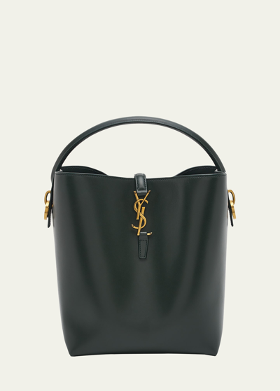 Shop Saint Laurent Le 37 Calfskin Bucket Bag In 3045 New Vert Fon