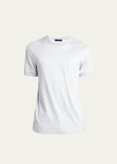 Shop Knt Men's Cotton Pocket T-shirt In Lt Gry