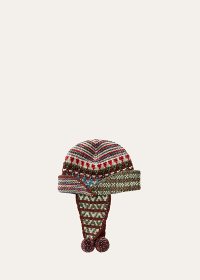 Shop Loro Piana Trujillo Knit Trapper Hat In F5cp Fancy Peruvi