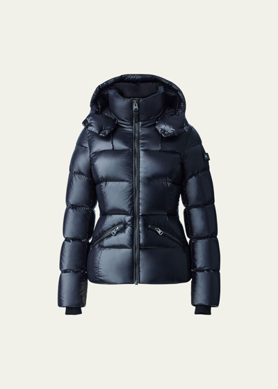 Mackage Womens Madalyn-v Lustrous Light Down Black Jacket In Black