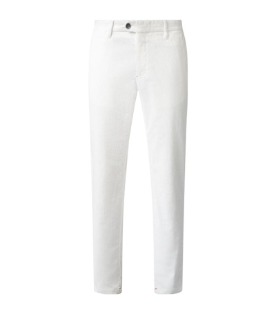 Shop Isaia Corduroy Tailored Trousers In White