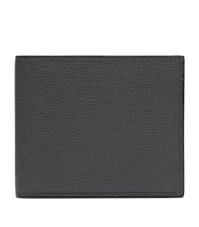 Shop Valextra Leather Bifold Wallet In Grey