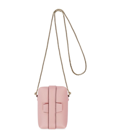 Shop Valextra Nano Leather Tric Trac Cross-body Bag In Pink