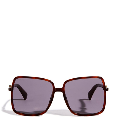 Shop Max Mara Oversized Square Sunglasses In Brown
