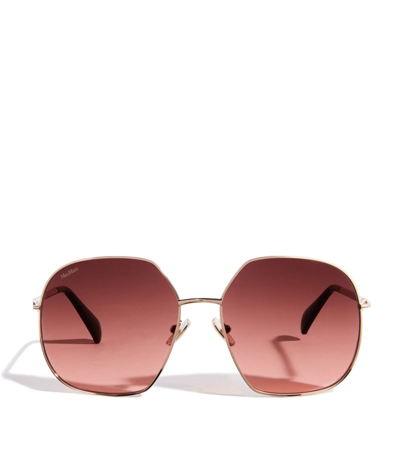 Shop Max Mara Oversized Sunglasses In Brown