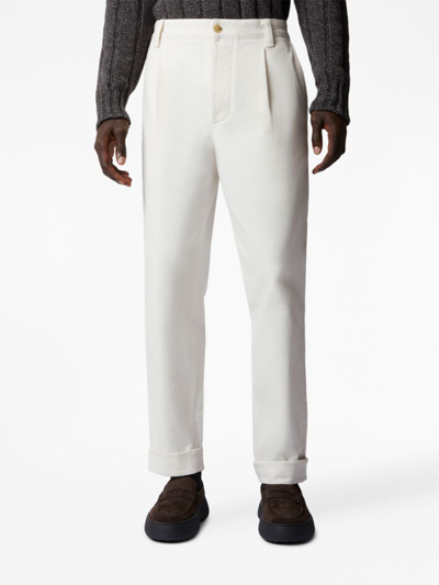 Shop Tod's Straight-leg Chino Trousers In White