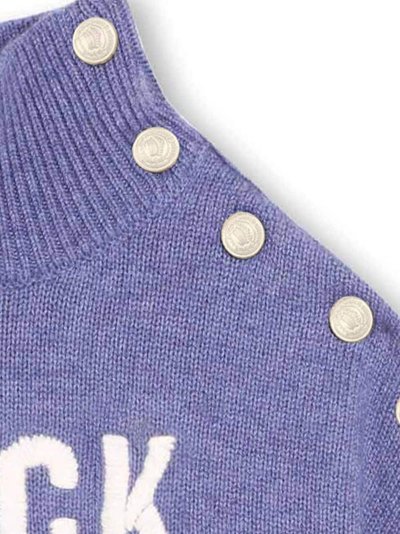 Shop Zadig & Voltaire Slogan-print High-neck Jumper In Purple