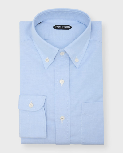 Tom Ford Cotton-poplin Shirt In Light Blue