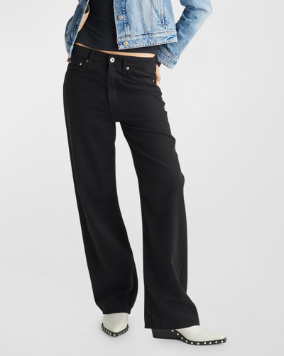 Shop Rag & Bone Featherweight Logan Wide-leg Jeans In Black