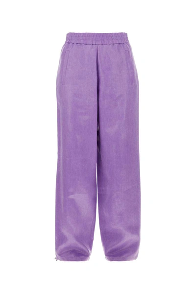 Jw Anderson Drawstring-hem Wide-leg Trousers In Purple
