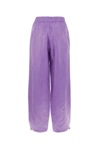 Jw Anderson Drawstring-hem Wide-leg Trousers In Purple