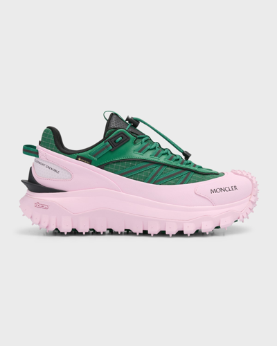 Shop Moncler Men's Trailgrip Gtx Low-top Sneakers In Pink