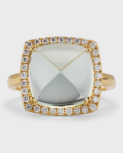 Shop David Kord 18k Yellow Gold Ring With Green Amethyst And Diamonds