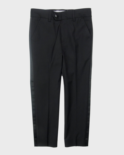 Shop Appaman Boy's Slim-cut Tuxedo Pants, Black