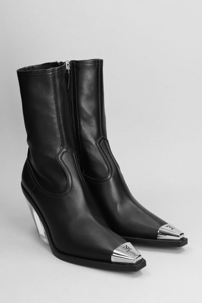 Shop David Koma High Heels Ankle Boots In Black Leather