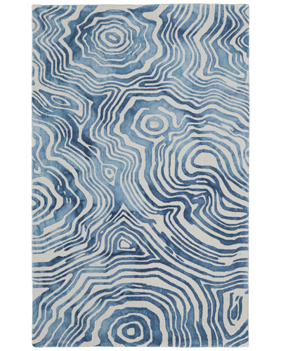 Shop Weave & Wander Marengo Modern Abstract Wool Area Rug In Blue