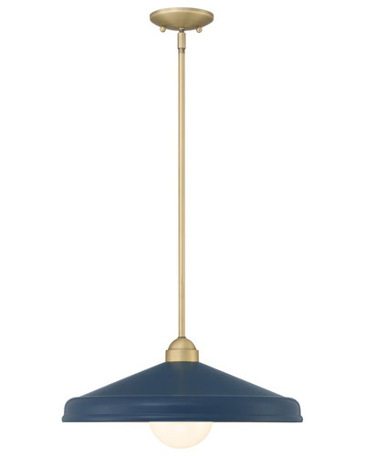 Shop Lumanity Brooks Matte Navy 18in Adjustable Barn Light Pendant In Blue