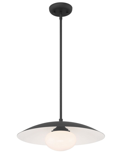 Lumanity Declan Modern Disc Matte Black 18in Pendant Ceiling Light In Black