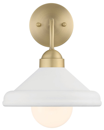 Lumanity Brooks Matte White 10in Wall Sconce Barn Light With Bulb In White