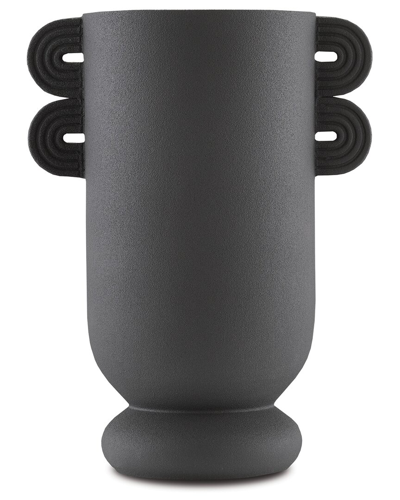 Currey & Company Happy 40 Straight Black Vase In Black