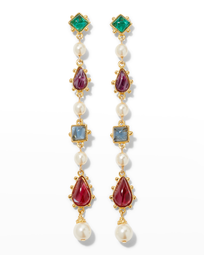 Shop Ben-amun Byzantine Linear Earrings In Multi