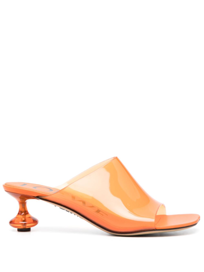 Shop Loewe Toy Pvc Heel Mules In Orange