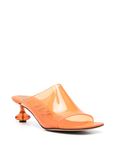 Shop Loewe Toy Pvc Heel Mules In Orange