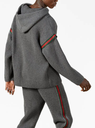 Shop Gucci Wool And Cashmere Blend Hoodie In Grey