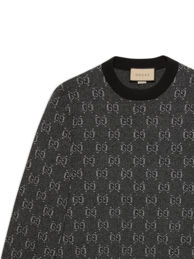 Shop Gucci Gg Wool Jumper In Grey