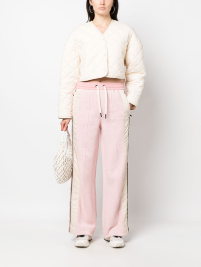 Shop Moncler Nylon Trackpants In Pink