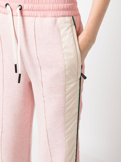 Shop Moncler Nylon Trackpants In Pink