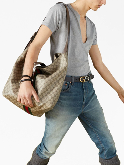 Shop Gucci Jackie 1961 Gg Supreme Shoulder Bag In Beige