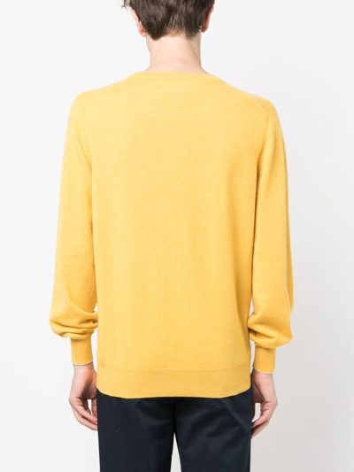 Shop Brunello Cucinelli Cashmere Sweater In Yellow