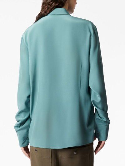 Shop Tod's Long-sleeve Silk Shirt In V008