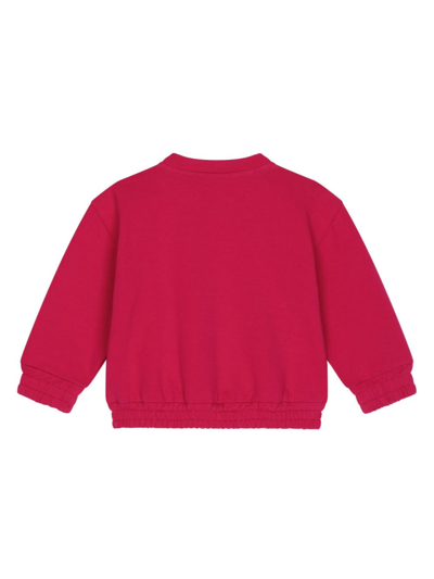 Shop Dolce & Gabbana Logo Print Crew Neck Sweatshirt In Red