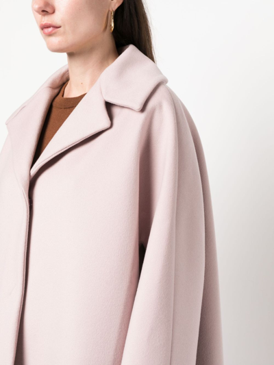 Herno Single-breasted Wool-blend Coat In Pink