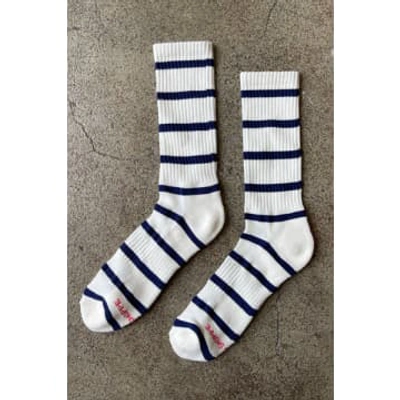 Shop Le Bon Shoppe Extended Striped Boyfriend Socks Sailor Stripe