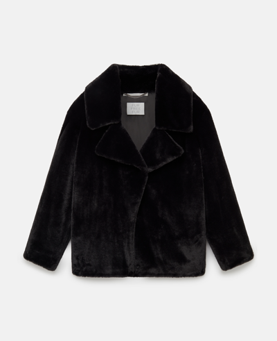 Shop Stella Mccartney Plush Teddy Jacket In Black