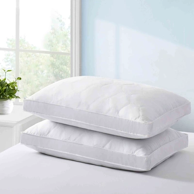 Puredown Peace Nest Set Of 2 Feather Down Bed Pillows W/ 100% Cotton Cover