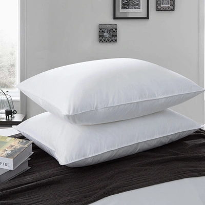Shop Puredown Peace Nest 2 Pack White Goose Feather Pillows For Side And Back Sleepers, 100% Cotton Cover