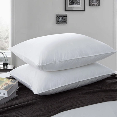 Puredown Peace Nest 2 Pack White Goose Feather Pillows For Side And Back Sleepers, 100% Cotton Cover