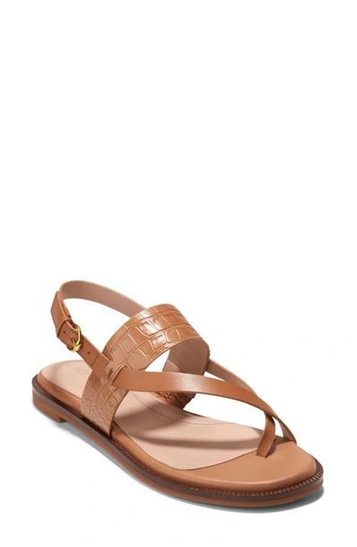 Shop Cole Haan Anica Lux Sandal In Pecan Croco Print Leather