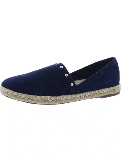 Shop Anne Klein Kaily Womens Suede Studded Espadrilles In Blue