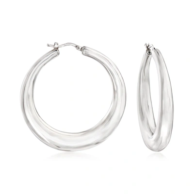 Ross-simons Italian Sterling Silver Hoop Earrings In Silver