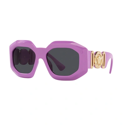 Shop Versace Ve 4424u 536687 56mm Womens Irregular Sunglasses In Purple