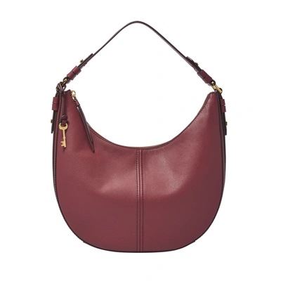 Shop Fossil Women's Shae Leather Large Hobo In Red