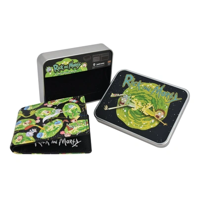 Concept One Wb Adult Swim Rick And Morty Aop Bifold Wallet In A Decorative Tin Case, Multi In Multi