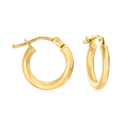 Ross-simons Italian 2mm 18kt Yellow Gold Hoop Earrings In Yellow