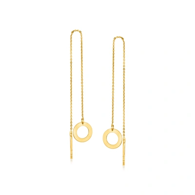 Rs Pure By Ross-simons 14kt Yellow Gold Circle Threader Earrings In Yellow